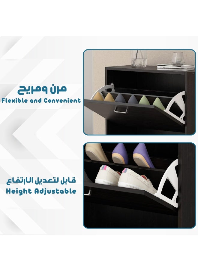بكسل للأثاث دولاب أحذية قلاب من بكسل الأثاث بتصميم موفّر للمساحة, 3 أرفف تخزين, 120*60*24 - Image 3